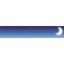 シンプル星空と三日月セリフ枠【太め】（透過無し・1920×350）