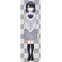 立ち絵素材_黒髪_無表情_女性_学生【通常版】
