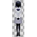 立ち絵素材_黒髪_女性_学生【肌影版】