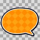 チェックのフキダシ【フリー素材あそび】