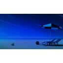 [背景/風景/イラスト] 夏のビーチ/砂浜/海辺　夜バージョン
