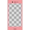 Android風スマホ型フレーム【画面サイズ16:9】【赤】（約950×1920）