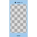 Android風スマホ型フレーム【画面サイズ16:9】【青】（約950×1920）