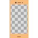 Android風スマホ型フレーム【画面サイズ16:9】【オレンジ】（約950×1920）
