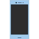 Android風スマホ型解説枠（黒画面）【青】【画面サイズ16:9】（約950×1920）