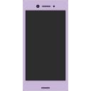 Android風スマホ型解説枠（黒画面）【紫】【画面サイズ16:9】（約950×1920）