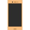 Android風スマホ型解説枠（黒画面）【オレンジ】【画面サイズ16:9】（約950×1920）