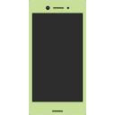 Android風スマホ型解説枠（黒画面）【黄緑】【画面サイズ16:9】（約950×1920）