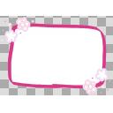 透過PNG・指文字イラスト　四角　お花枠・ピンク
