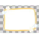 透過PNG・指文字イラスト　四角　お花の枠フレーム・きいろ