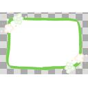 透過PNG・指文字イラスト　お花の枠フレーム・みどり