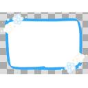 透過PNG・指文字イラスト　お花の枠フレーム・みずいろ