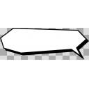 コミック風影付きシンプル白吹き出し【細長】