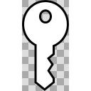 鍵アイコン【白色（黒色縁あり）】