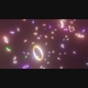 【動画素材】マル　三角　四角　星形　ふってくる　図形パーティー
