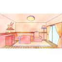 可愛い一人部屋のイラスト背景【フリー素材あそび】