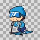スキーのイラスト【フリー素材あそび】