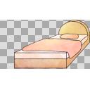 かわいいシンプルなベッドの透過イラスト【フリー素材あそび】