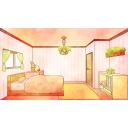 かわいい寝室のイラスト背景【フリー素材あそび】