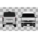 ワゴン車正面と背面