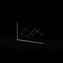【フリー動画素材】3D 立体的な折れ線グラフ素材3秒