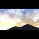 山と夕焼け