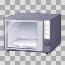 電子レンジ（黒）【透過PNG】