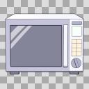 電子レンジs（黒）【透過PNG】