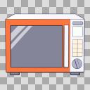 電子レンジs（赤）【透過PNG】