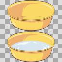 洗面器s（黄）【透過PNG】