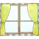 窓とカーテンのイラスト【フリー素材あそび】