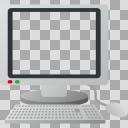 レトロなパソコン（4:3）透過【フリー素材あそび】