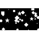 ランダムで●▲★■◆が現れるトランジション