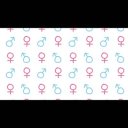 【ループ対応】ななめに動く男女マークな背景素材