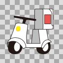 宅配スクーターの透過イラスト【フリー素材あそび】