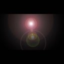 レンズフレア　昇る太陽