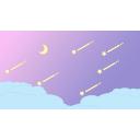 星が流れる夜空　紫系
