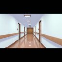【動画素材】病院の廊下1（廊下内を進む）