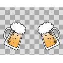 生ビールで乾杯するGIFアニメ