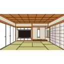 和室にモニター【フリー素材あそび】