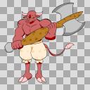 ファンタジー系モンスターの立ち絵『ミノタウロス』斧装備