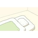 【イラスト】布団のある部屋　明るい
