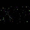 ゆらゆらしながら左から右に流れる星