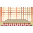 和室にこたつの背景イラスト【フリー素材あそび】
