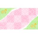 【素材】七宝市松模様・継ぎ紙・梅・黄緑・桃色【フリー素材処くらげや】