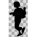 【素材】ブカブカの草履を履いた着物の子供シルエット【フリー素材処くらげや】