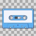 カセットテープs(青)