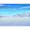 背景イラスト　雪原(昼)