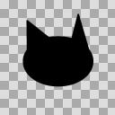 図形猫・頭・シルエット