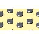 【素材】背景・シームレス猫玉模様・黒トラタキシード猫【フリー素材処くらげや】